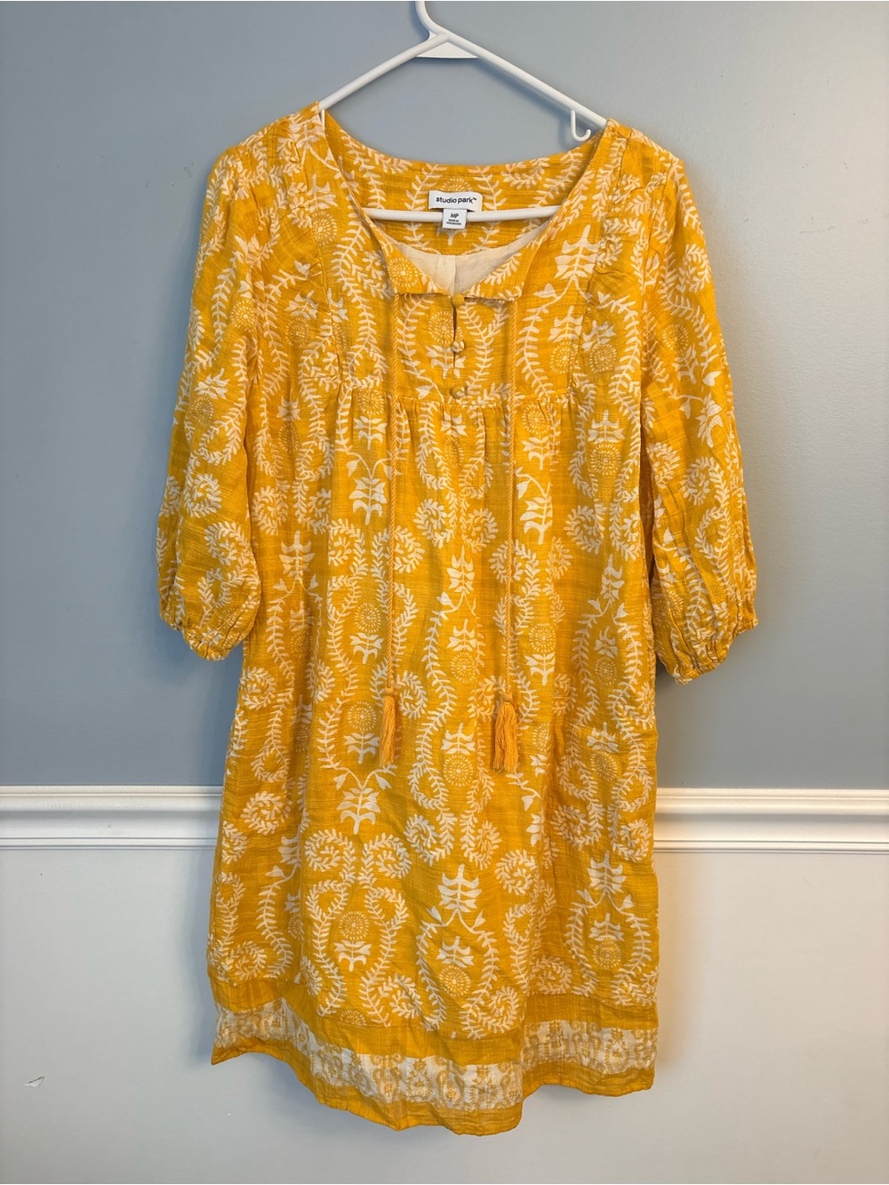 Studio Yellow and White Mini Dress